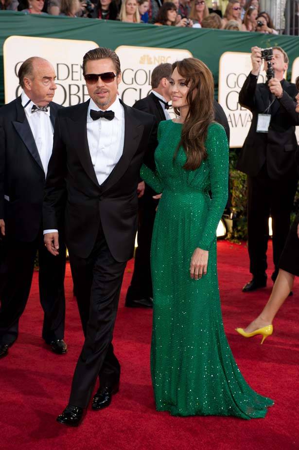 angelina jolie green dress. angelina jolie dress golden