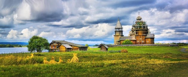 The wooden buildings of the ancient Russian architecture