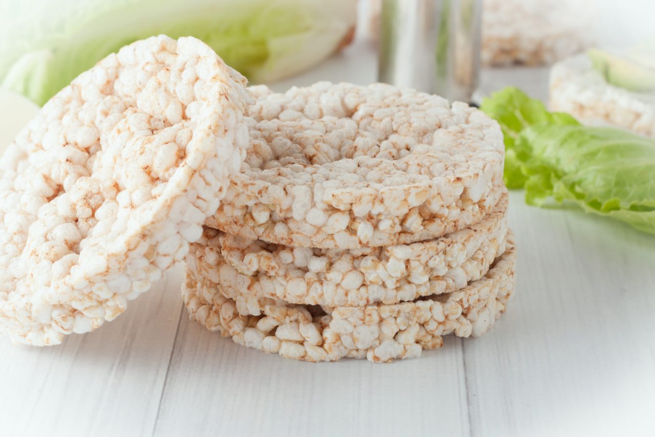 Four,Plain,Rice,Cakes,On,White,Background