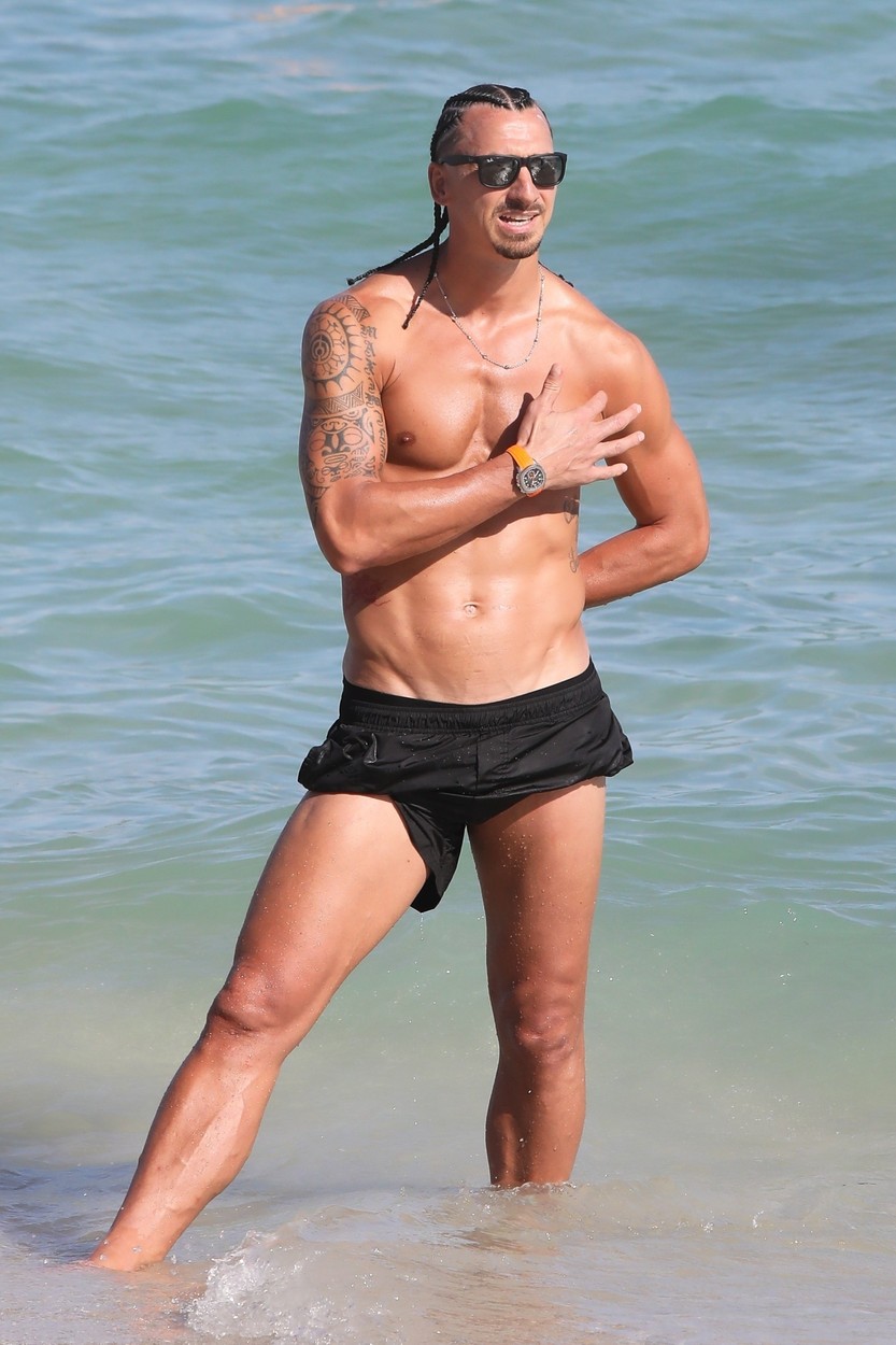 AC Milan star Zlatan Ibrahimovic soaks up the Miami sun!