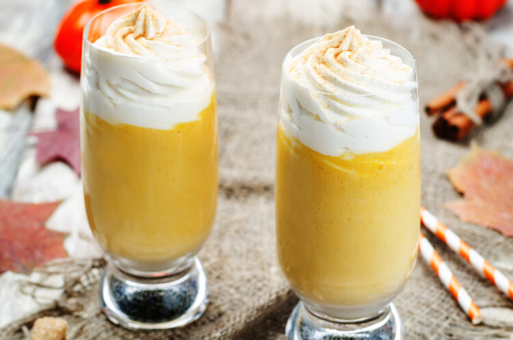 Pumpkin,Spices,Pie,Pumpkin,Milkshake,With,Whipped,Cream.,Toning.,Selective