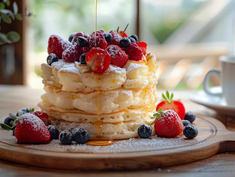 Fluffy,Japanese,Pancakes,Dusted,With,Powdered,Sugar,,Drizzled,With,Syrup, Fluffy,Japanese,Pancakes,Dusted,With,Powdered,Sugar,,Drizzled,With,Syrup,