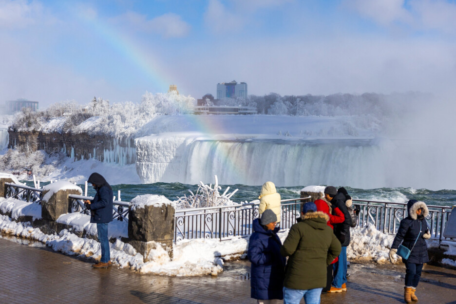 Frozen Niagara Falls in Niagara Falls, Ontario